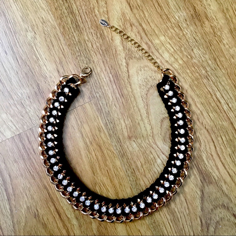 Rose gold chain with rhinestone necklace